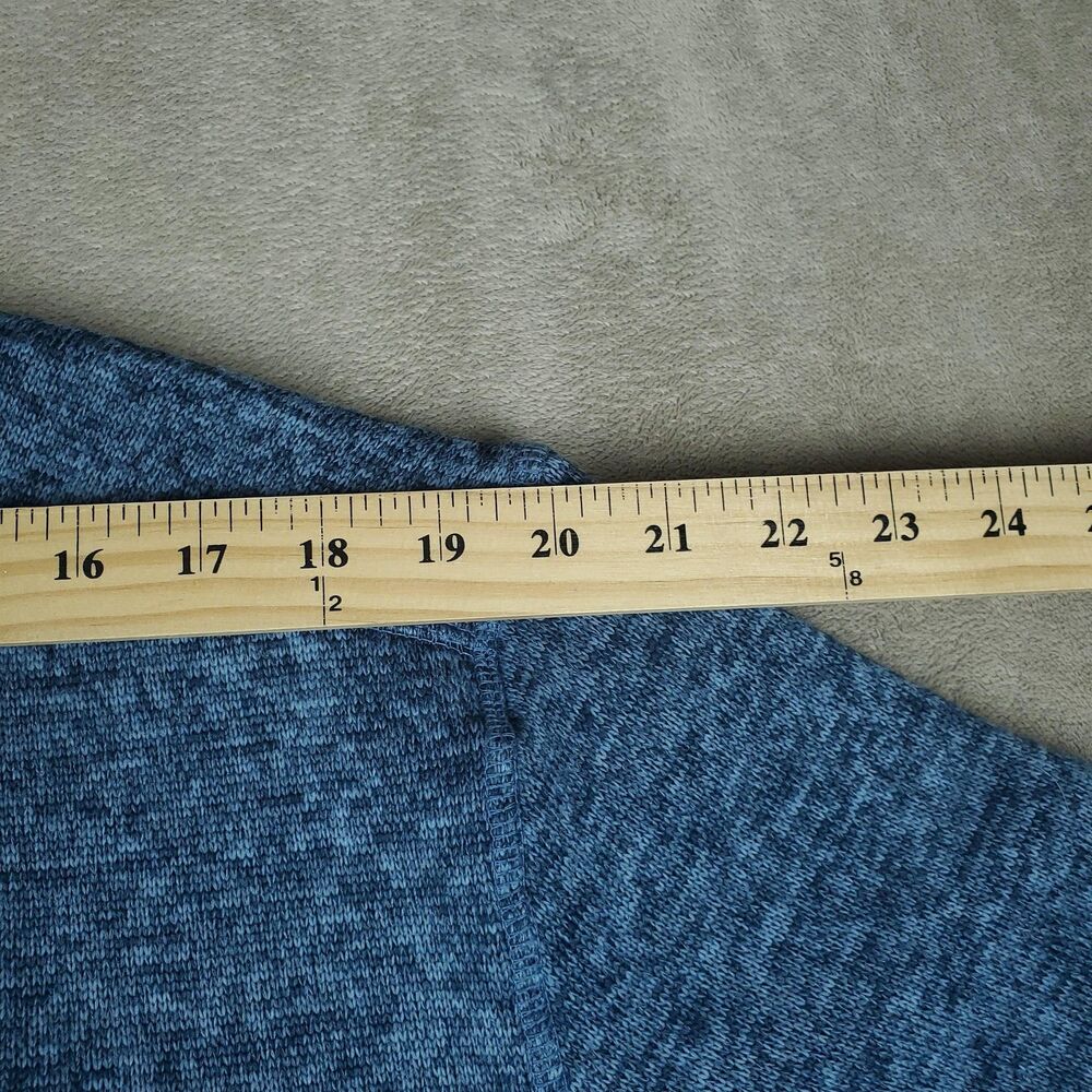 Eddie Bauer Pullover Mens XL Blue Sweater Fleece 1/4 Zip Mock Neck Warm - Picture 10 of 11